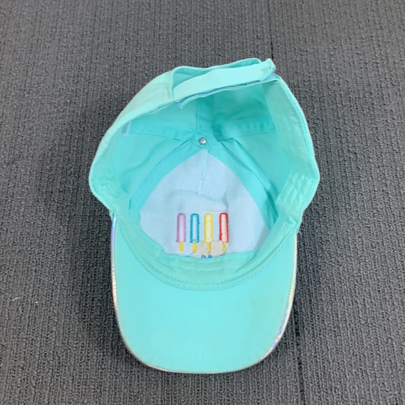 Chill Out Baseball Hat Womens OS Mist Mint Iridescent Brim Strapback Cap - Picture 12 of 17
